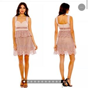 Self- Portrait Womens Pink Blush
Nude Guipure Lace Natalia Peplum